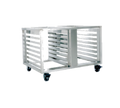 Baxter Manufacturing STAND-12PAN 12-Pan Stainless Steel Equipment Stand with Open Cabinet, Pan Slides, and Locking Casters