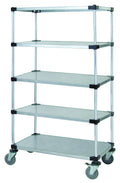 Quantum M1836SG46-5 Mobile Shelving Cart, 5 Solid Galvanized Steel Shelves, 36 x 18 x 69 Inches