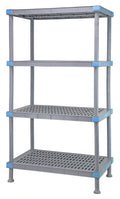 Quantum Millenia QP245486VS-4 Stationary Polymer Shelving Unit, 54"W x 24"D x 86"H, 4 Shelves, Gray