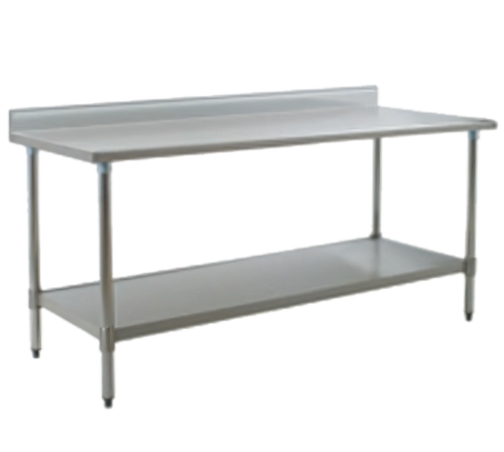 Eagle Group Spec-Master T36132SE-BS 132-Inch x 36-Inch Stainless Steel Work Table with 4-1/2-Inch Backsplash and Adjustable Undershelf