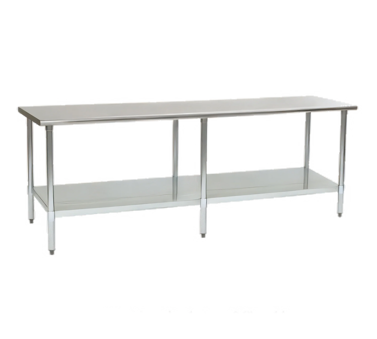 Eagle Group Budget Series T3696B 96-Inch x 36-Inch 430 Stainless Steel Flat-Top Work Table with Adjustable Galvanized Undershelf