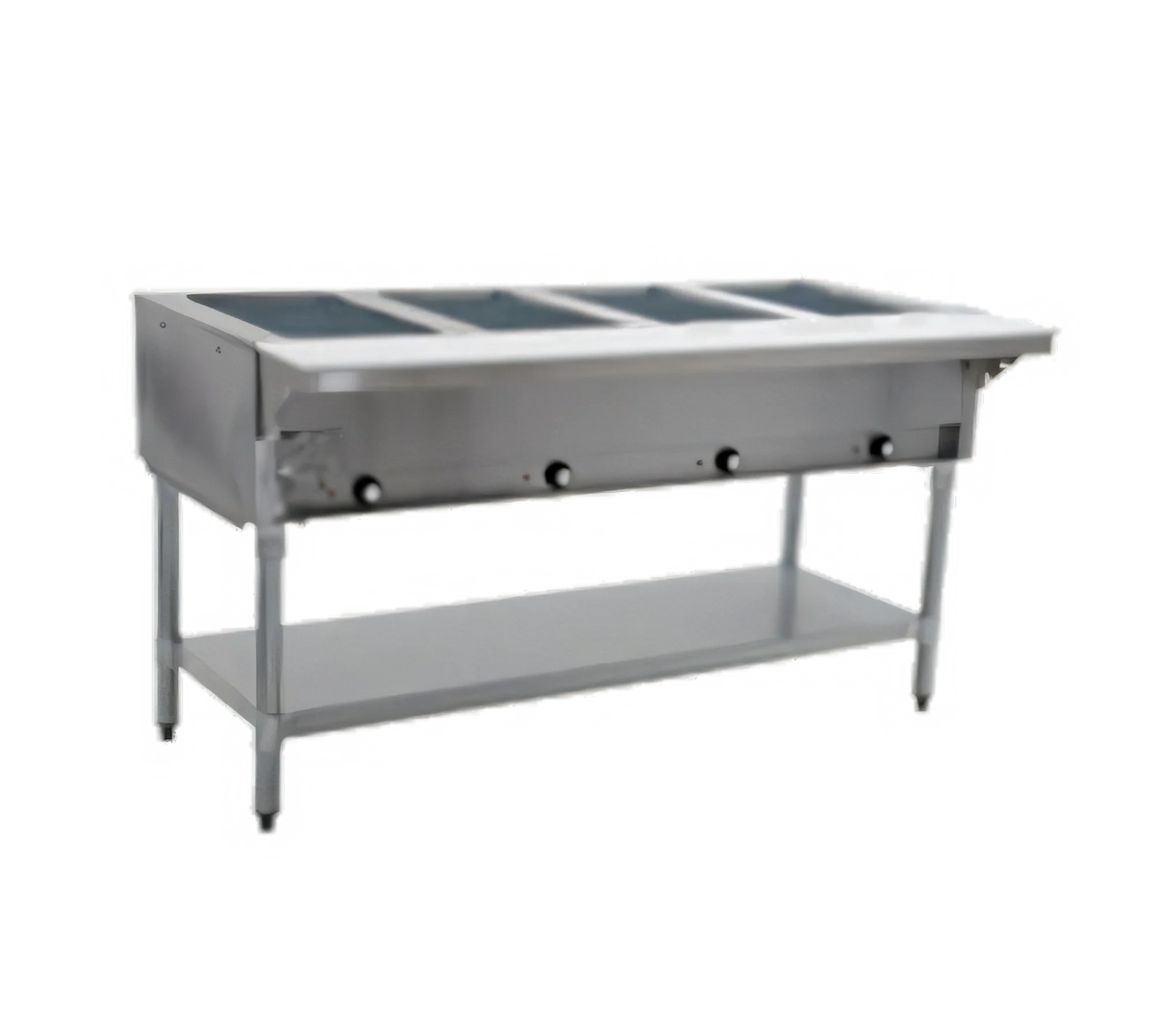 Eagle Group SHT4-LP 63.5-Inch 4-Well Propane Hot Food Table, Stainless Steel Open Base with Cutting Board and Undershelf