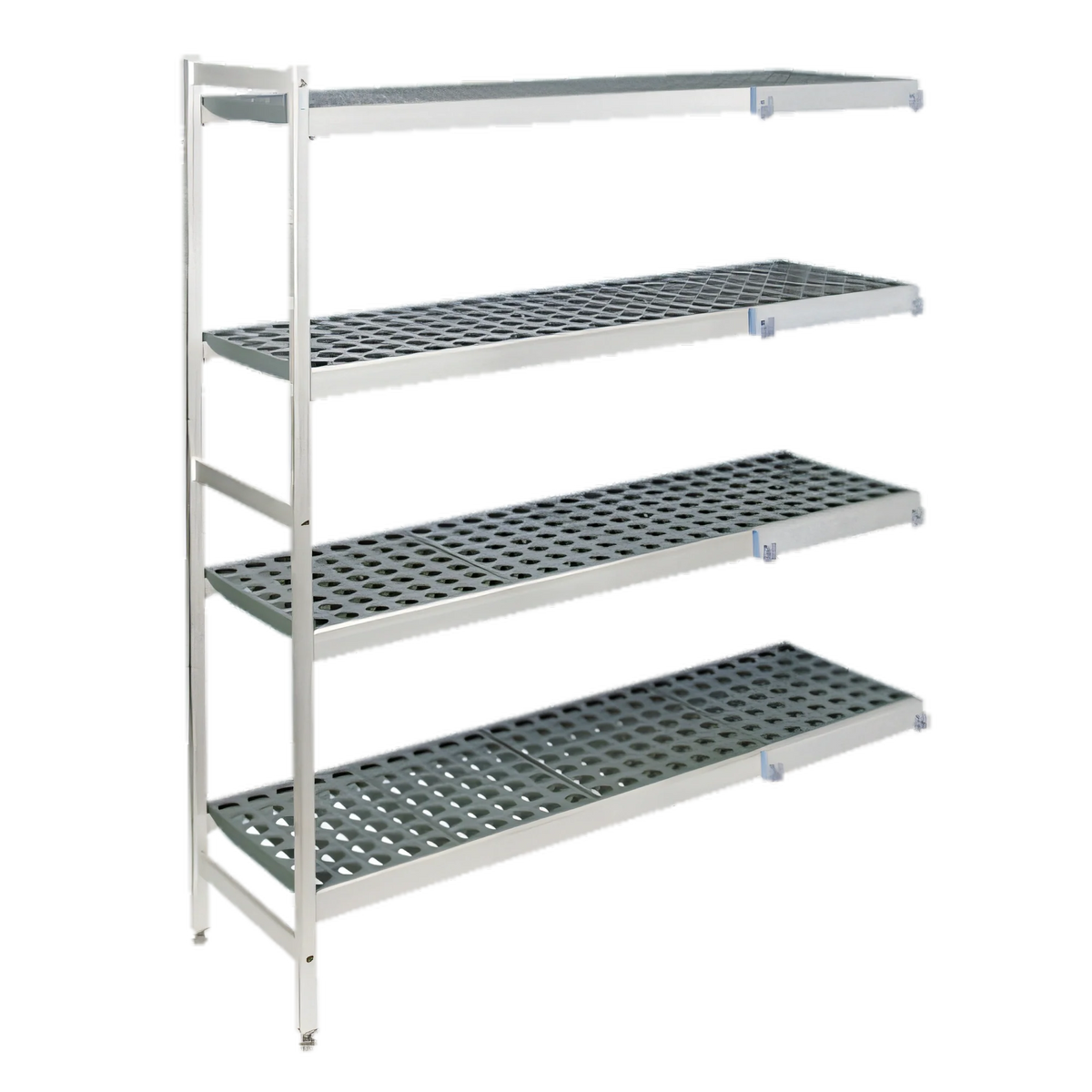 Fermod Fermostock 4R52A66-CE 4-Tier Corner Expansion Shelving Unit with Polymer Inserts, 66" H x 52" W x 14" D