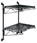 Quantum WC34-CB1224BK Wall-Mount Cantilever Double-Shelf Wire Shelving Unit, 24 x 12 Inches, Black Epoxy
