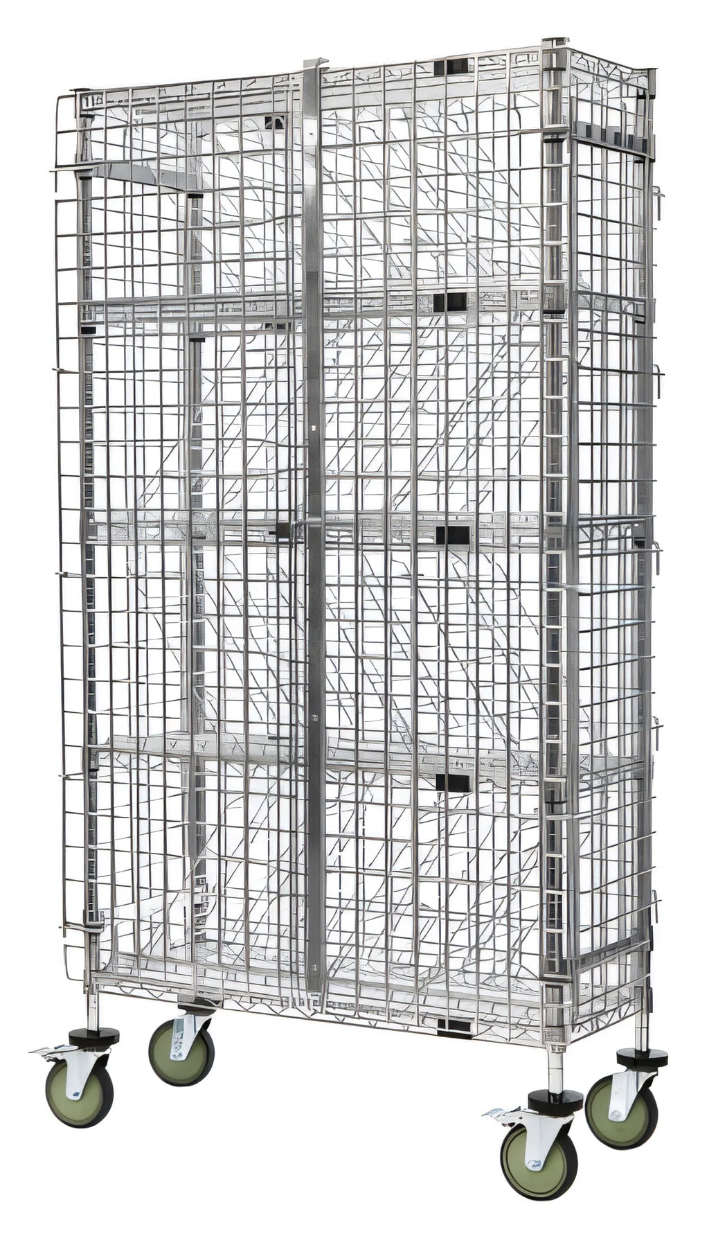 Quantum M1436-69BWSEC Mobile Wine Bulk Storage Security Shelving Unit, Chrome, 36"W x 18"D x 69"H