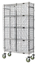 Quantum M1436-69BWSEC Mobile Wine Bulk Storage Security Shelving Unit, Chrome, 36"W x 18"D x 69"H