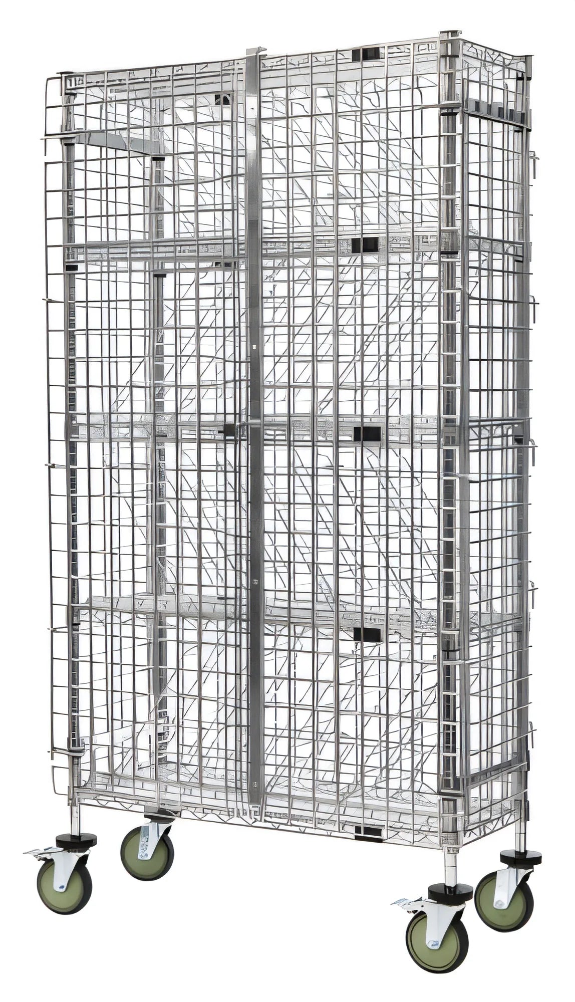 Quantum M1436-69BWSEC Mobile Wine Bulk Storage Security Shelving Unit, Chrome, 36"W x 18"D x 69"H