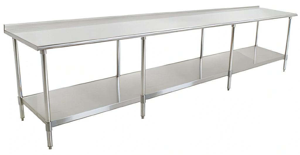 Eagle Group Spec-Master UT3696E 96 x 36 Stainless Steel Work Table with 1-1/2-Inch Rear Up-Turn and Adjustable Galvanized Undershelf