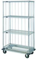 Quantum MD2460C46RE Mobile Wire Shelving Cart, 4 Shelves, Chrome Finish, 60 x 24 x 70 Inches