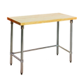 Eagle Group MT2448GT 48 x 24 Inch Wood Top Work Table, 1-3/4 Inch Hardwood Top, Galvanized Open Base, No Backsplash