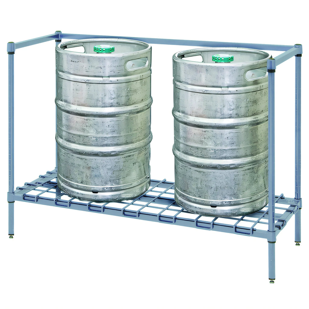 Quantum 184834DGY Modular Wire Keg Dunnage Rack, 3-Keg Capacity, Gray Epoxy Antimicrobial Finish