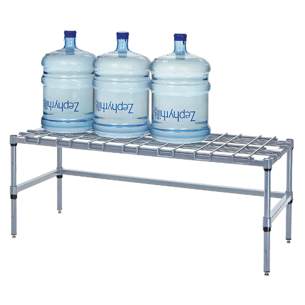 Quantum 186014DGY Modular Wire Dunnage Rack with Removable Wire Top Mat, 60"W x 18"D x 14"H, 1,500 lb Capacity, Gray Epoxy Finish