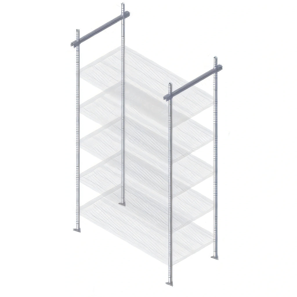 Quantum TTK-C21BK 21-Inch Intermediate Overhead Track Shelving Kit, 86-Inch Posts, Black Epoxy Finish
