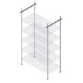 Quantum TTK-C21BK 21-Inch Intermediate Overhead Track Shelving Kit, 86-Inch Posts, Black Epoxy Finish