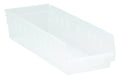 Quantum QSB104CL Clear Nesting Shelf Bin, Polypropylene, 6-5/8"W x 17-7/8"L x 4"H, 7 Divider Slots Case of 20