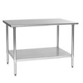 Eagle Group Spec-Master T4860E 60 x 48 Inch Stainless Steel Work Table with Adjustable Galvanized Undershelf, 14-Gauge 300-Series Top