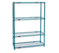 Eagle Group Valu-Gard S4-63-2124VG 4-Tier Starter Wire Shelving Unit, 24 x 21 x 63 Inches, Green Epoxy