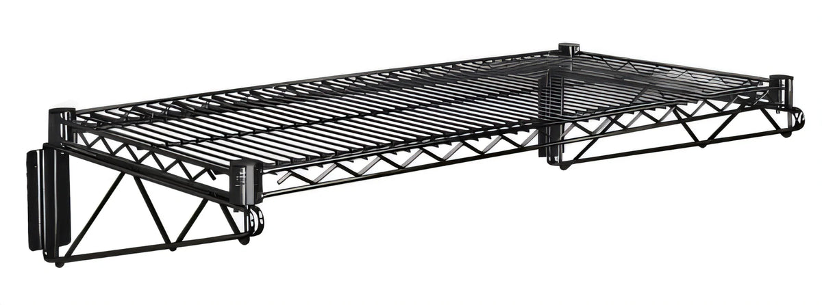 Quantum WDWB1824BK Wall-Mount Cantilever Wire Shelf, 24"W x 18"D, Black Epoxy