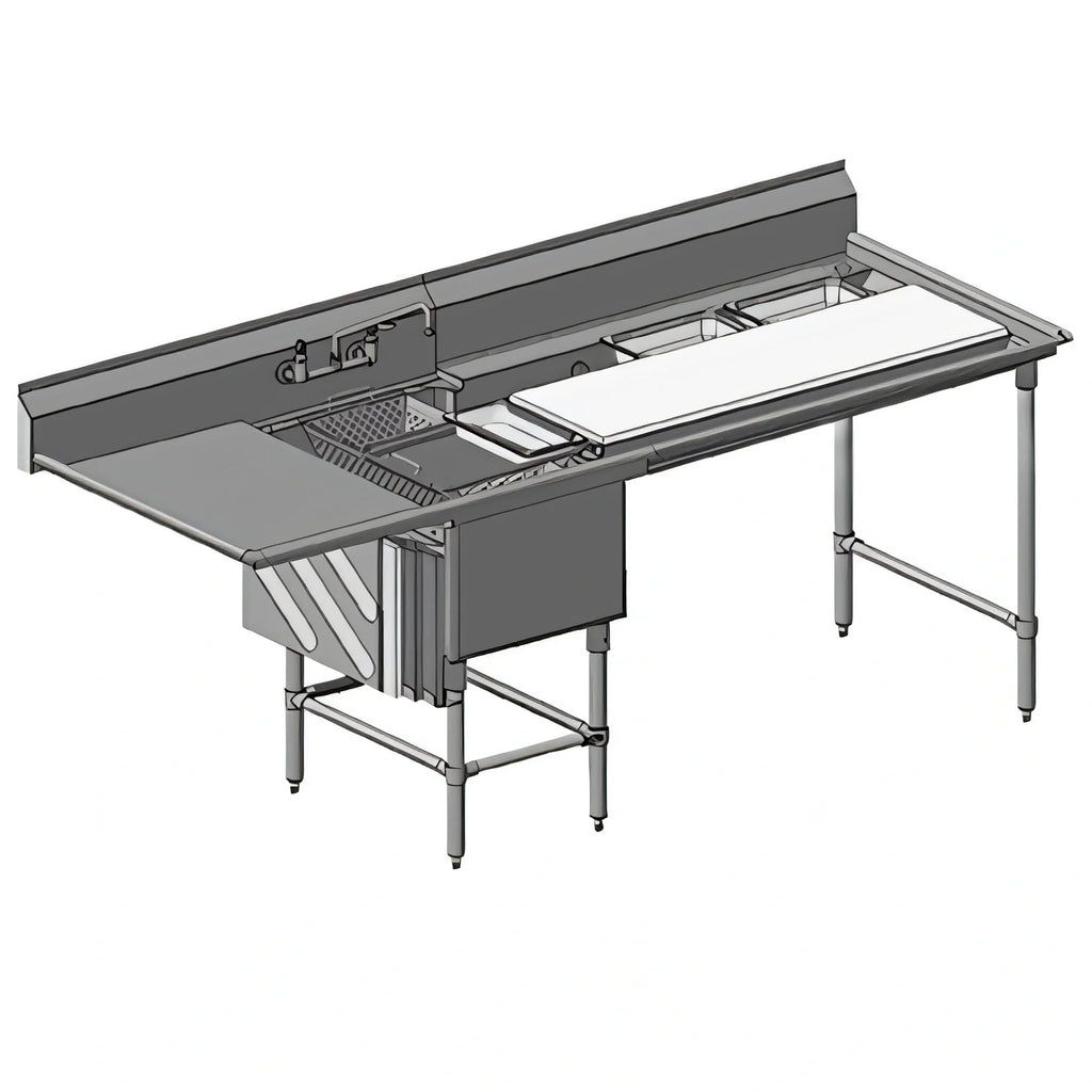 Eagle Group Spec-Master FNP2820-1-18L-48TR 1-Compartment Stainless Steel Prep Sink, 28" x 20" x 14" Compartment, Left Drainboard, 48" Prep Area
