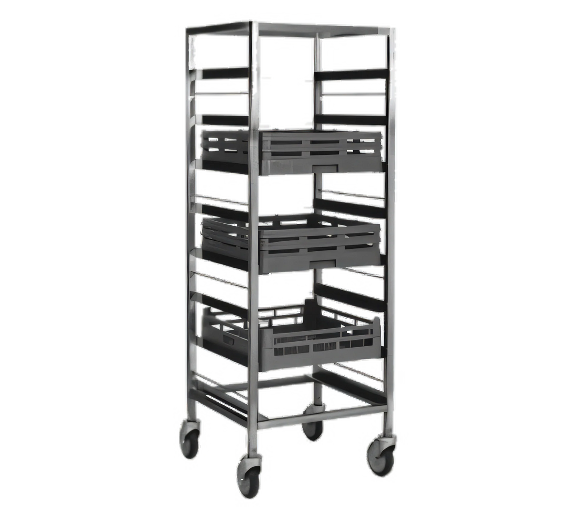Eagle Group Panco OUR-2006-9A Mobile Full-Height Utility Rack for 20 x 20 Racks, 6-Slide, Open-Sided Aluminum Frame