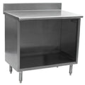 Eagle Group Spec-Master OB2484SE-BS Open-Front Cabinet Base Worktable, 84 x 24 in, 14-Gauge 304 Stainless Top, 4-1/2 in Backsplash