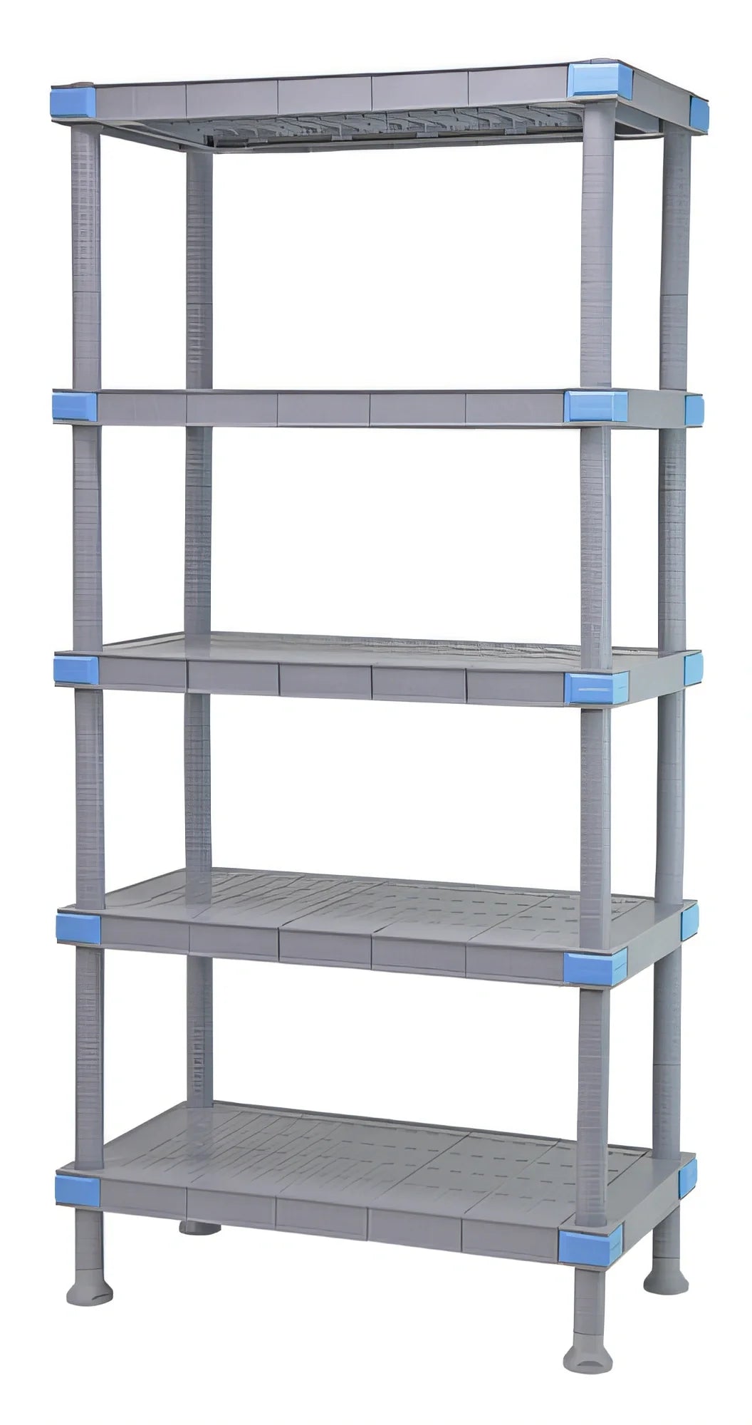 Quantum Millenia QP183086SS-5 All-Polymer Gray Solid Shelving Starter Unit, 30"W x 18"D x 86"H, 5 Shelves