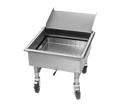 Eagle Group MSS2020SC Mobile Stainless Steel Utensil Soak Sink with Silver Chute, 20 x 20 x 8 Inch Compartment