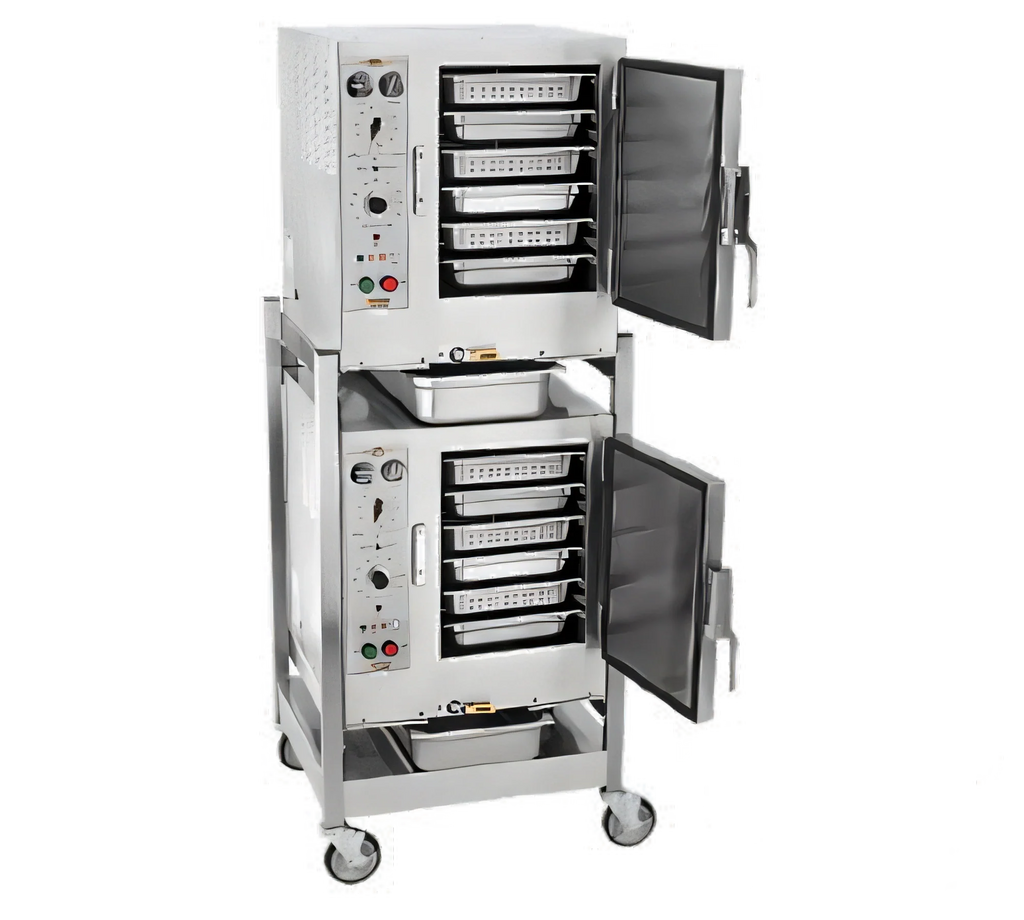 AccuTemp Steam'N'Hold S62401D060 DBL Two-Compartment Connectionless Vacuum Steamer with Stand and Casters, 12 Full-Size Pan Capacity