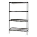 Quantum WR86-1836BK 4-Shelf 36"W x 18"D x 86"H Black Epoxy Wire Shelving Starter Kit
