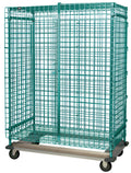 Quantum MD1860-70SECP Mobile Wire Security Cage with Dolly Base, 60 W x 18 D x 70 H, Green Epoxy-Coated Finish