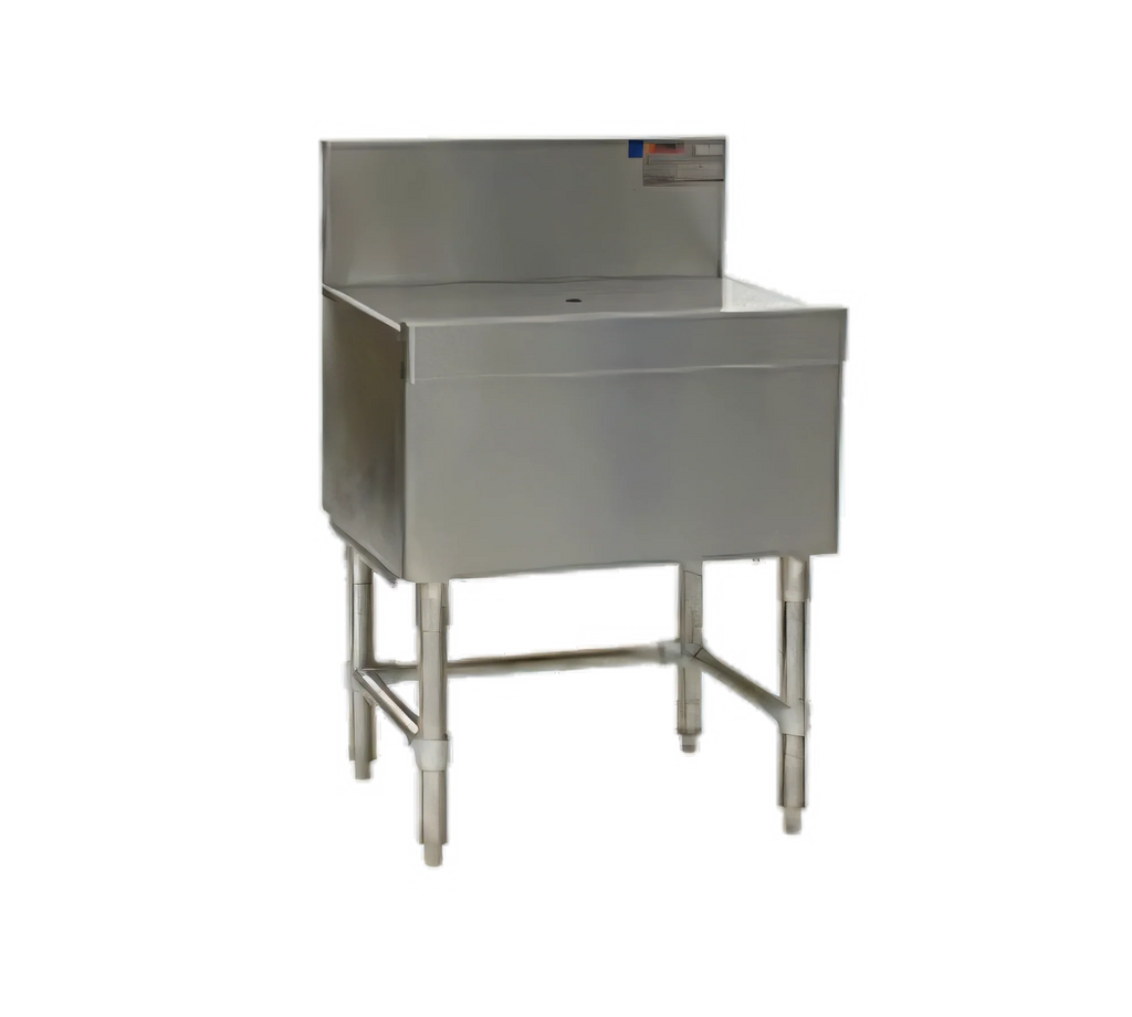 Eagle Group Spec-Bar WB30-24 Freestanding Stainless Steel Workboard, 30 x 24 Inch, Perforated Insert, Open Base, 8 Inch Backsplash