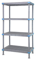 Quantum Millenia QP244262VS-4 42"W x 24"D x 62"H Gray 4-Shelf Stationary Louvered Polymer Shelving Starter Unit