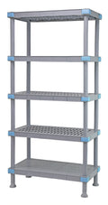 Quantum Millenia QP213686V4S1 36 x 21 x 86 in. Gray Polymer Shelving Starter Unit with 5 Shelves