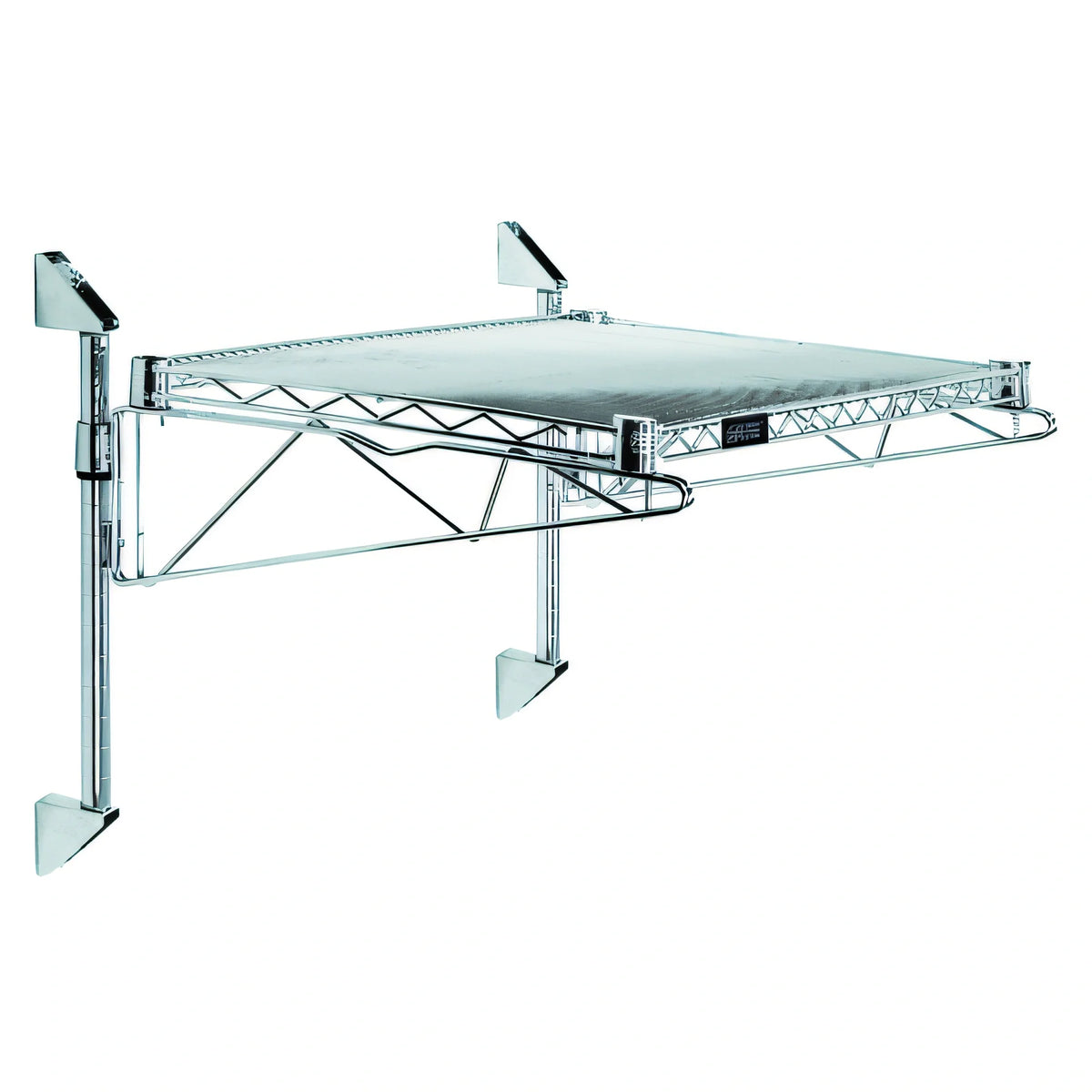 Quantum WC14-CB1236C Wall-Mount Cantilever Wire Shelf, Chrome, 36"W x 12"D, 14" Posts