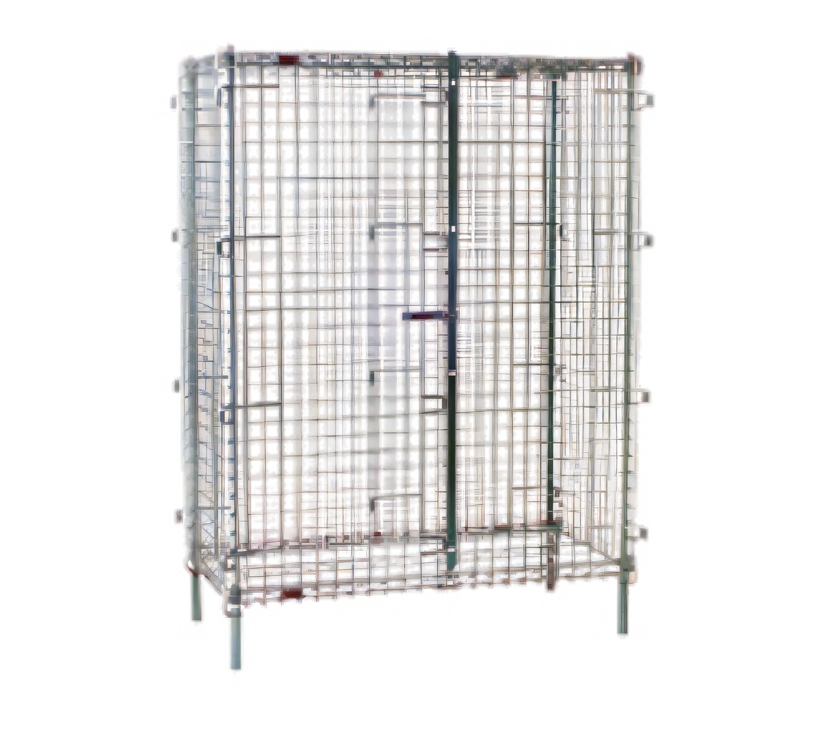 Eagle Group QuadTruss SC1436 Stationary Chrome Wire Security Cage, 39-1/4"W x 17-1/4"D x 67"H, 2 Doors, 2" Mesh