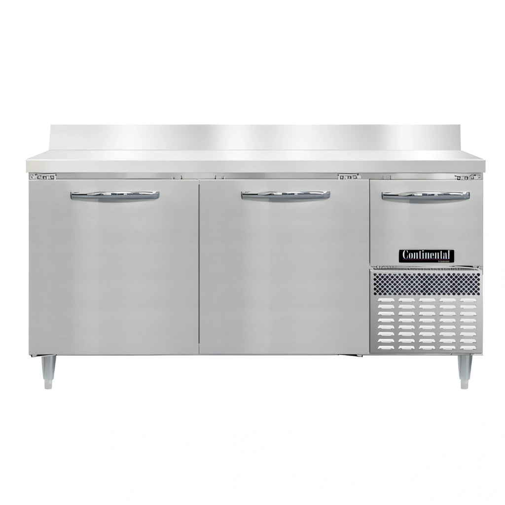 Continental Refrigerator Designer Line DFA68NSSBS 68-Inch Two-Section Stainless Steel Worktop Freezer