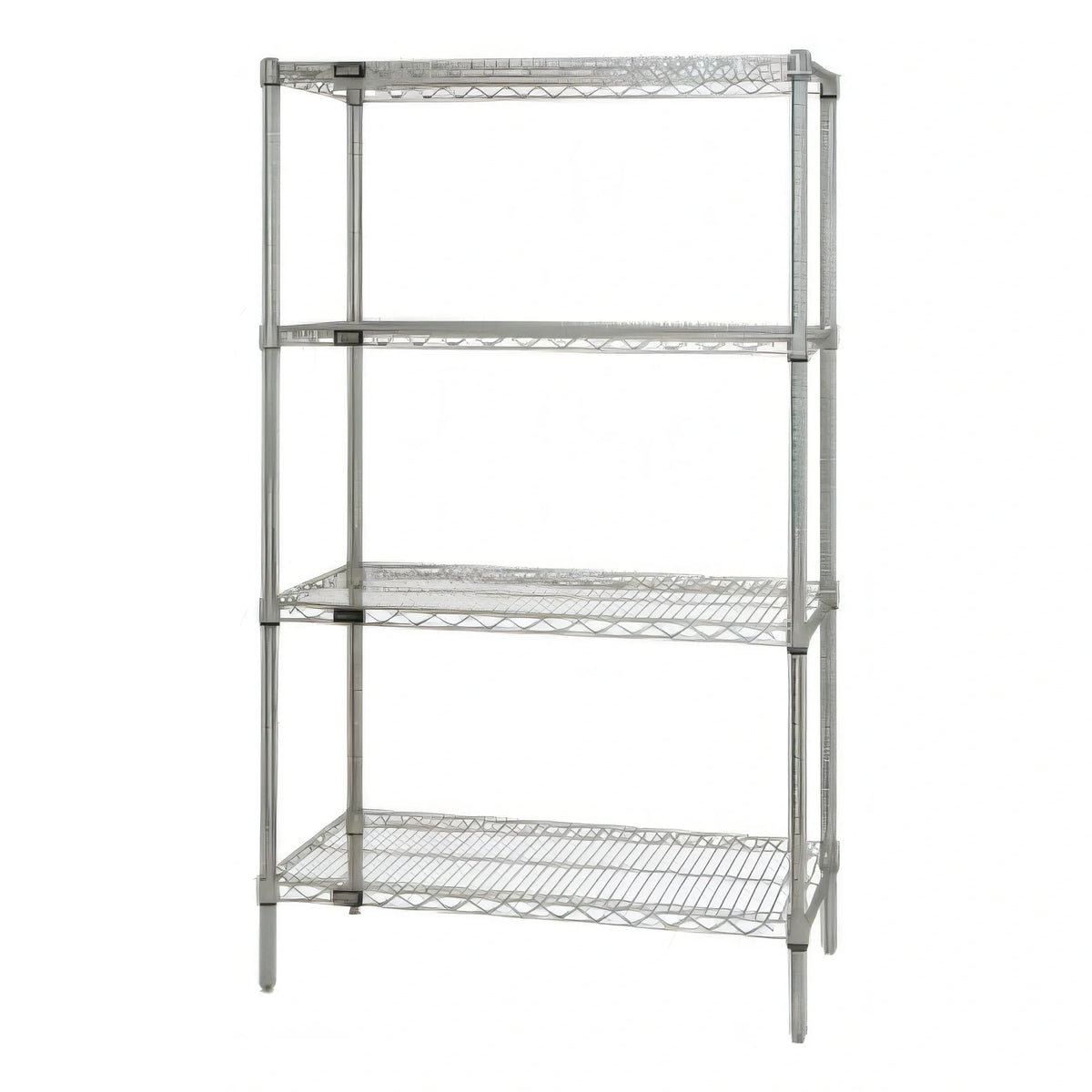 Quantum WR74-1836C Wire Shelving Starter Kit, 36"W x 18"D x 74"H, Chrome-Plated, Stationary, 4 Shelves