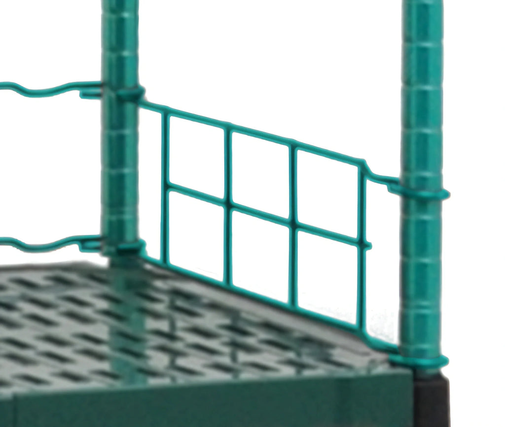 Eagle Group QuadPlus QL54L-1VG 54" Left-to-Right Shelf Ledge, 1" High, Green Epoxy-Coated, for Polymer Shelf Mat