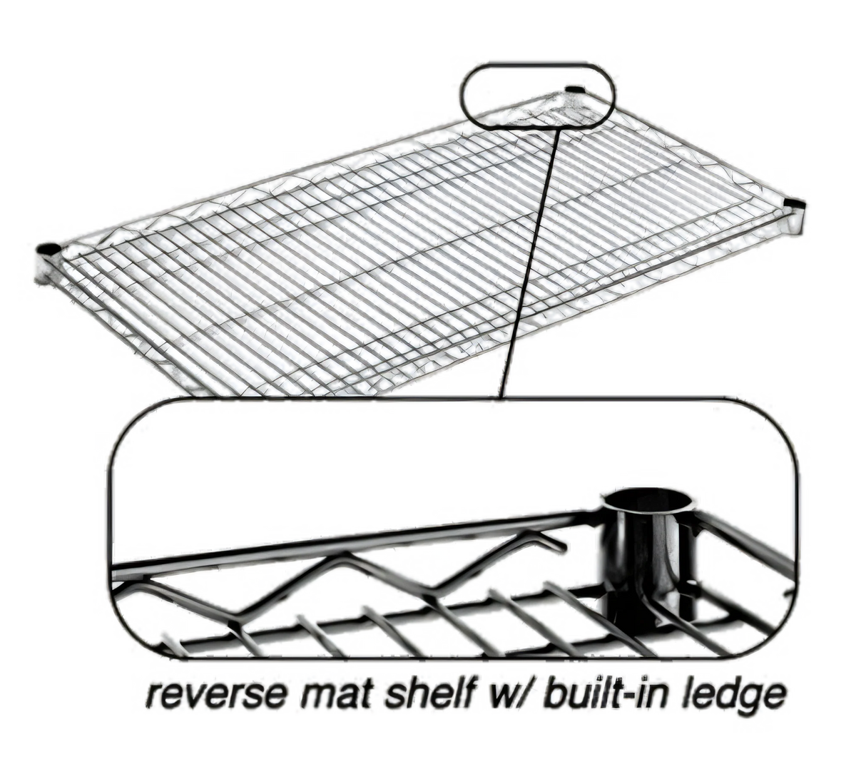 Eagle Group QuadTruss RM1836Z Wire Reverse Mat Shelf, 36"W x 18"D, Zinc