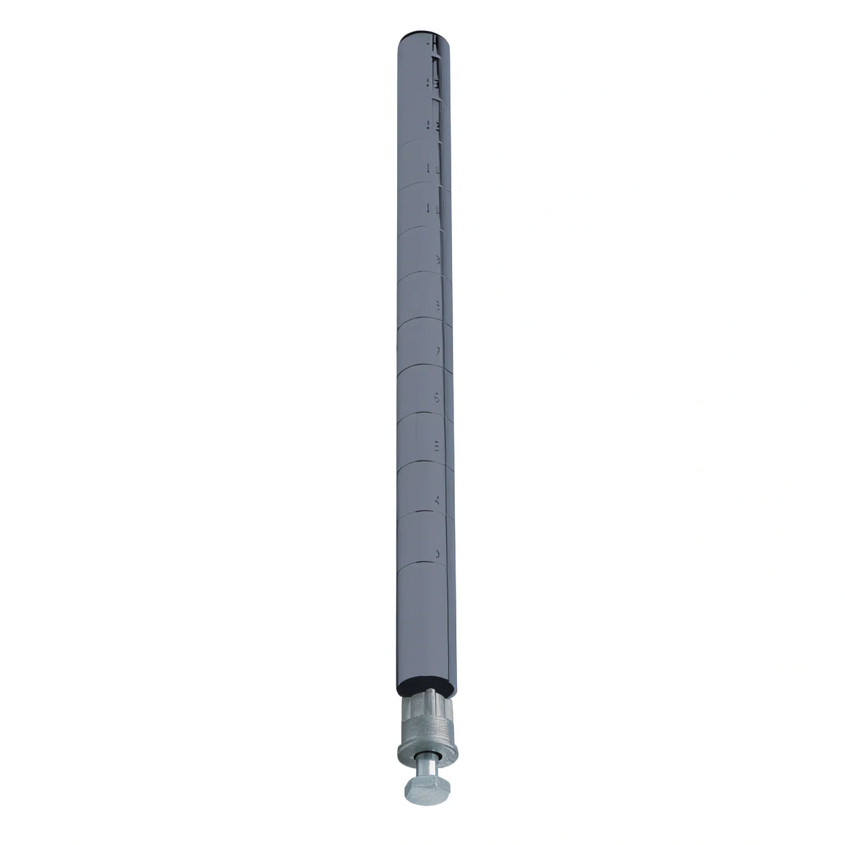 Quantum P14GY Stationary Wire Shelving Post with Leveling Legs, 14"H, Gray Epoxy Coated
