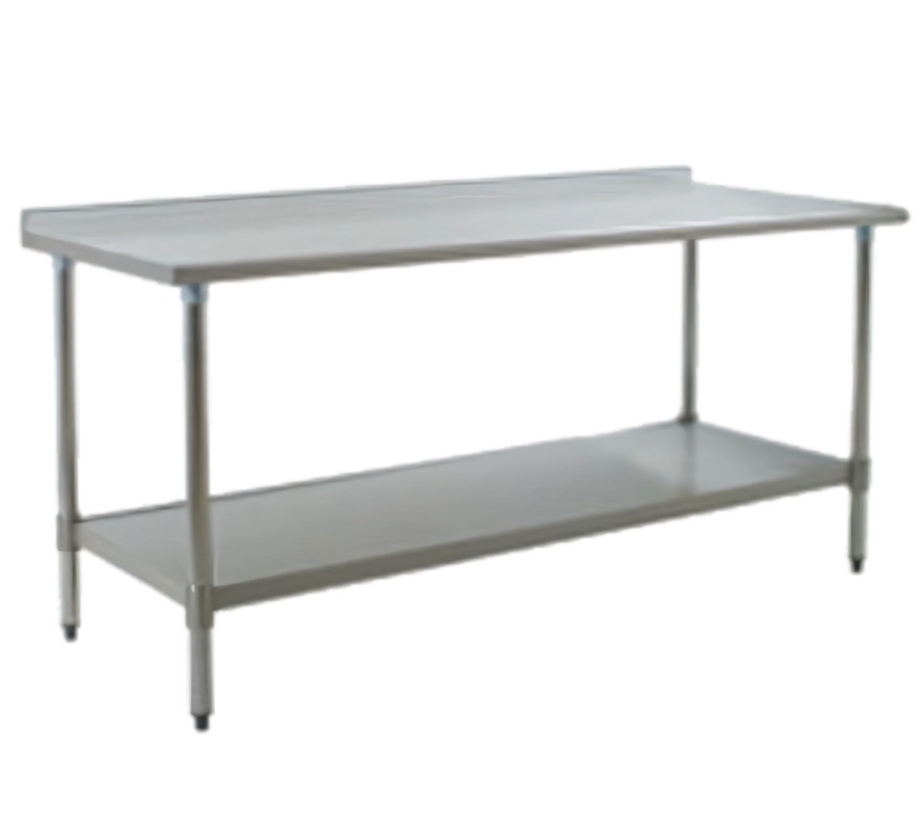 Eagle Group Budget Series UT36120SB 120-Inch 430 Stainless Steel Work Table, 36-Inch Deep, Rear Upturn, Adjustable Undershelf