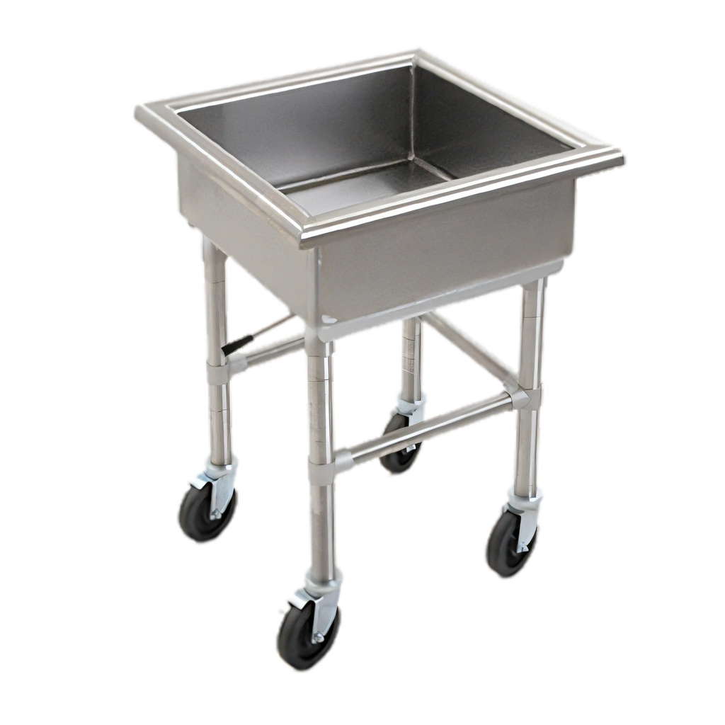 Eagle Group MSS2424 Mobile 304 Stainless Steel Soak Sink, 24 x 24 x 8-Inch Compartment, 5-Inch Casters