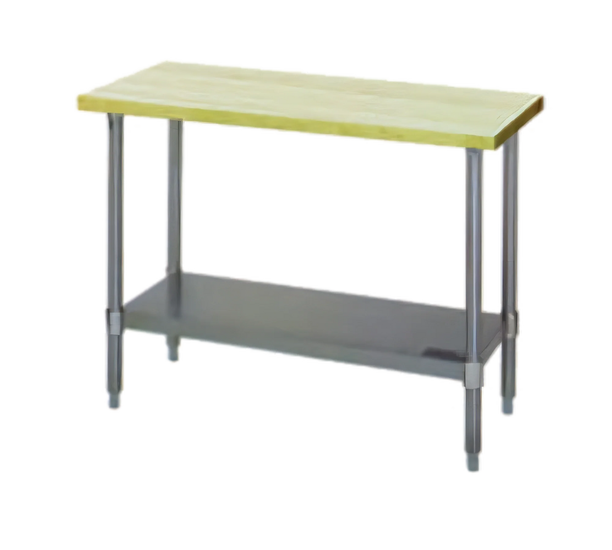 Eagle Group MT2448S 48 x 24 Inch Hardwood Top Work Table, 1-3/4 Inch Thick, Stainless Steel Open Base with Undershelf