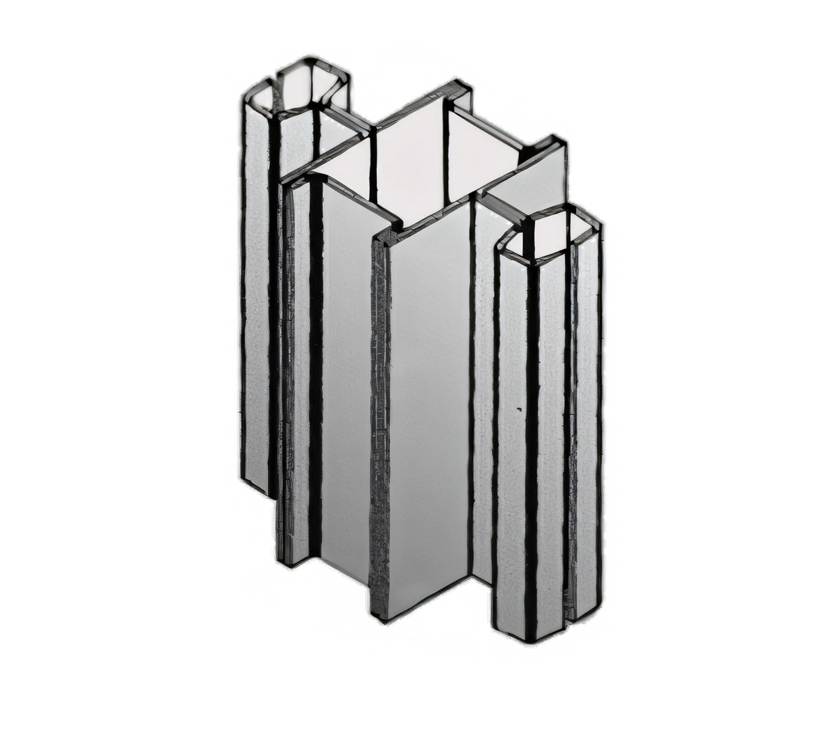 Eagle Group Back-To-Back MMBBSS-8 96-Inch Stainless Steel Back-to-Back Cantilever Shelving Uprights, Floor-to-Ceiling Mount