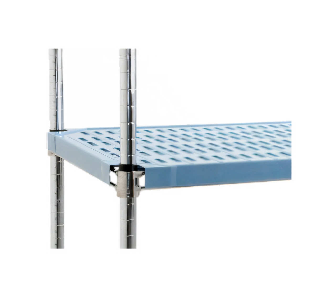 Eagle Group QuadPlus QPF-2472C-BS 72 x 24 Inch Solid Blue Polymer Shelf Mat with Chrome Frame Case of 2