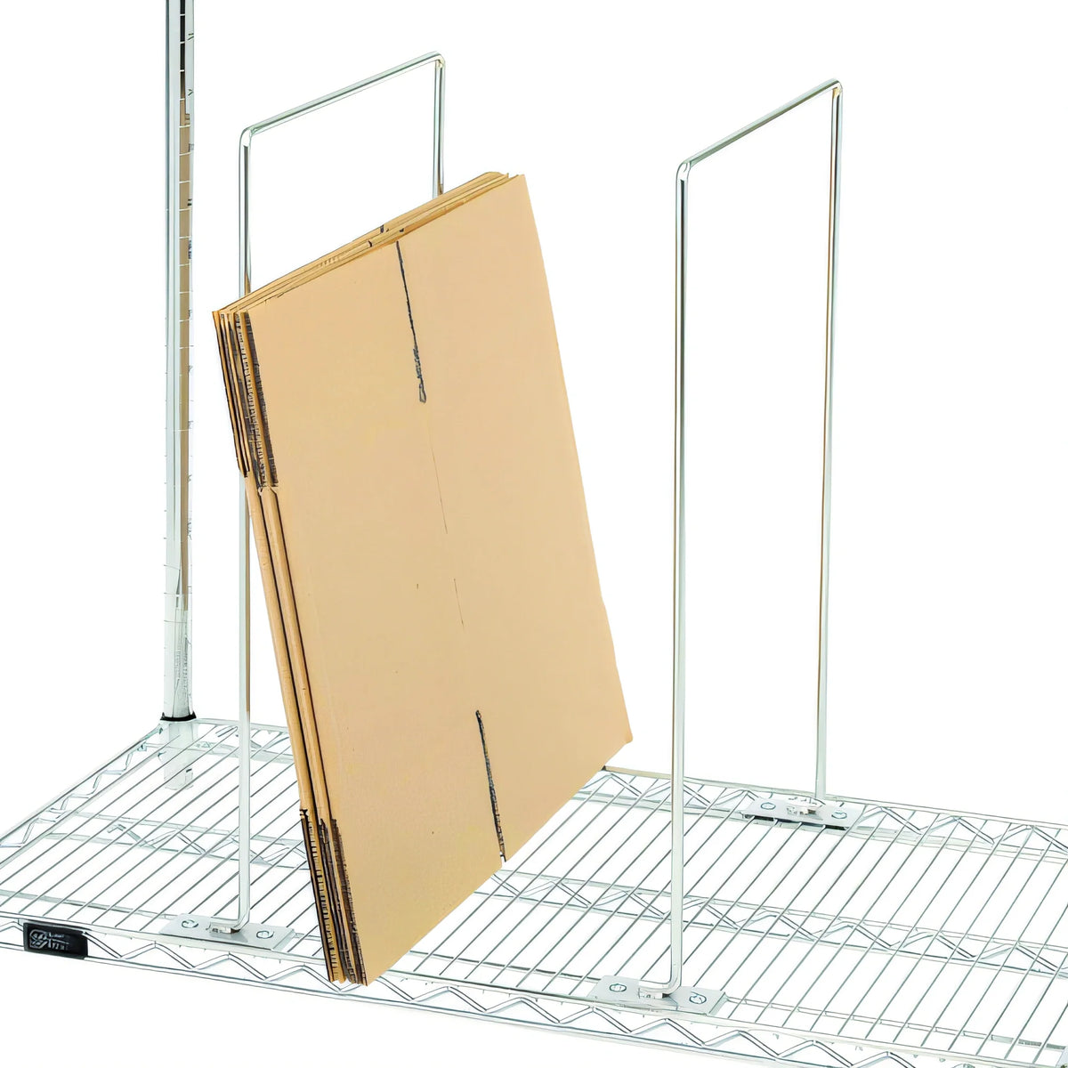 Quantum WCSD-2420 Wire Carton Divider, 24"W x 20-1/2"H, Chrome-Plated, for 24"D Wire Shelves