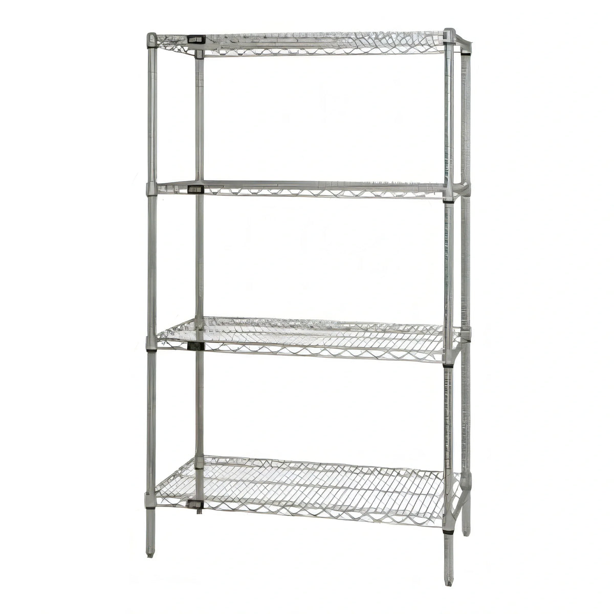 Quantum WR86-2460C 60" W x 24" D x 86" H Chrome Wire Shelving Starter Kit with 4 Shelves and 4 Posts