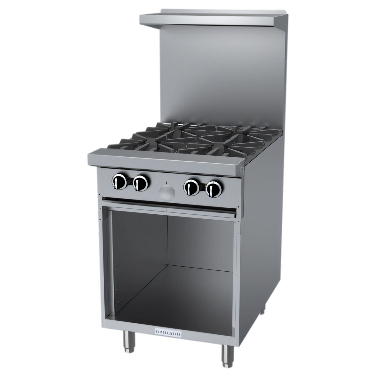 Garland G Starfire Pro G24-4S 24-Inch Gas Restaurant Range with 4 Open Burners, Storage Base and High-Shelf Backguard