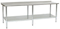 Eagle Group Budget Series UT30108B 108 x 30 Inch 430 Stainless Steel Underbar Work Table with Rear Up-Turn and Adjustable Undershelf