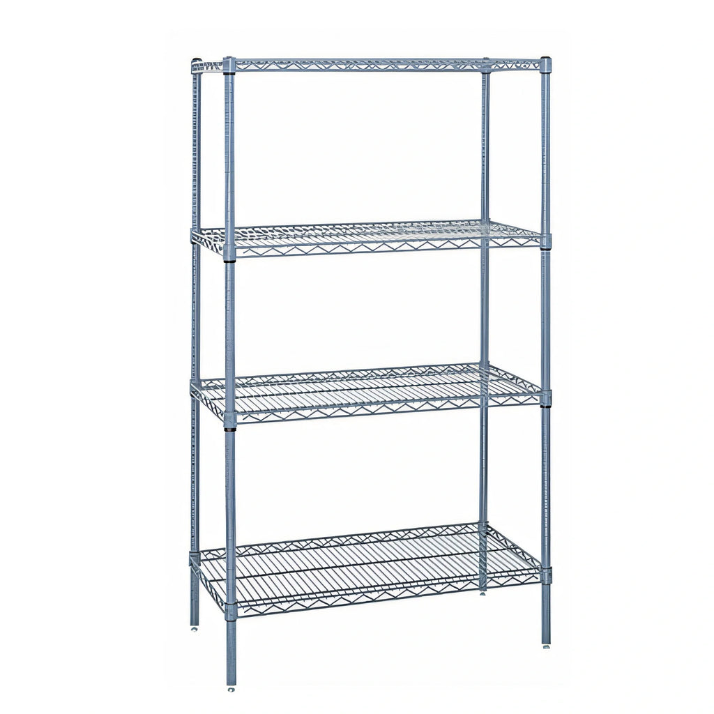 Quantum WR63-3648GY-5 Wire Shelving Starter Kit, 48"W x 36"D x 63"H, 5 Shelves, Gray Epoxy Finish